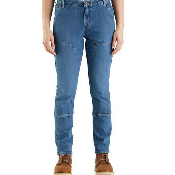 NWT Carhartt Women's Relaxed Fit Double-Front Carpenter Jeans - Picture 1 of 6